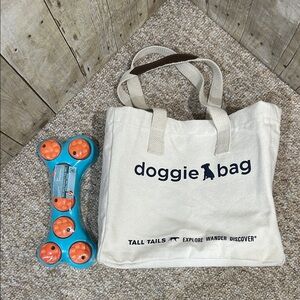 Tall Tails Doggie Bag 🐾 Canvas Tote w/ bonus Treat Puzzle